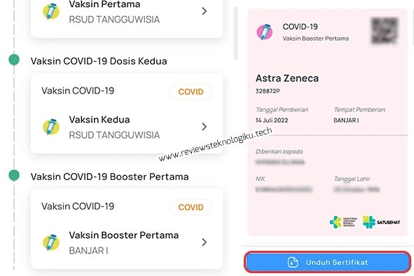 cara cek dan download sertifikat vaksin di satusehat