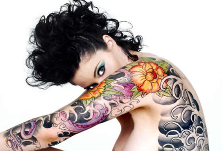 flower sleeve tattoos for women