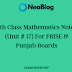 9th Class Mathematics Notes (Unit # 17) For FBISE & Punjab Boards