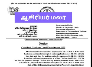 STAFF SELECTION COMMISSION- Examination- Notification- published