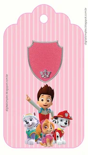 Sky de Paw Patrol y sus Amigos. Etiquetas para Candy Bar para Imprimir Gratis.