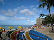 Waikiki Beach with colorful surf boards, Honolulu, Hawaii (img )