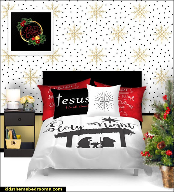 christian bedding christmas bedding  Jesus for kids - Bible Stories wall murals - Christian Bible Verse wall decal stickers - Christian home decor - bible verse wall art -  inspirational bedding - Christian bedding - Christian kids toys - Lion and Lamb toddler beds -  bible stories for kids - Christening Baptism Gifts - Psalm bedding - Scripture throw pillows - bible verse throw pillows -  Vacation Bible School Decorations