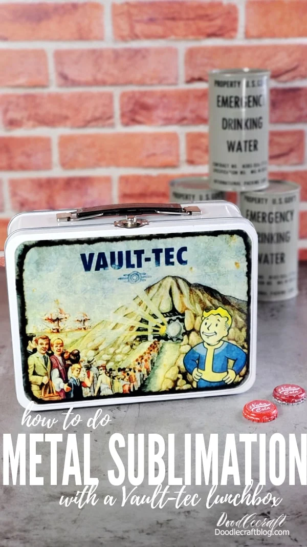 That's it!  The Vault-Tec Lunchbox is full of surprises and makes an awesome handmade Fallout prop for an upcoming party, cosplay or home decor!   Sublimation makes so many amazing things possible!   Like Pin and Save!