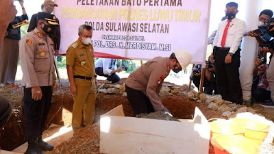Kapolda Sulsel Letakkan Batu Pertama Pembangunan Polres Lutim Dan Resmikan Rusun Polres Lutim