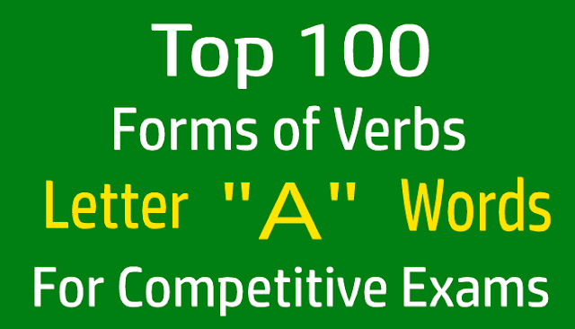 Letter A Forms of Verbs