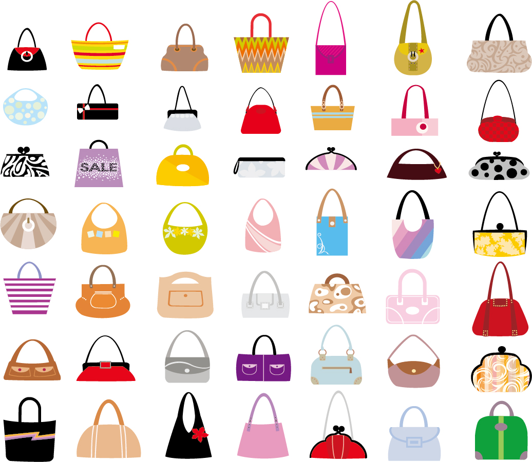 Ai Eps イラストレーター いろいろな形のバッグ デザイン見本 Set Of Woman Bags イラスト素材 Ai Eps イラストレーター いろいろな形のバッグ デザイン見本 Set Of Woman Bags イラスト素材