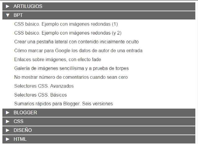 Índice por etiquetas para Blogger