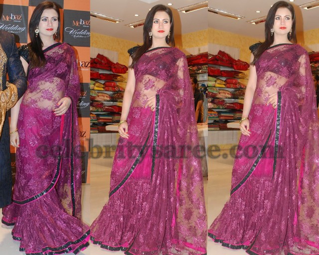 Purple Lehenga Style Saree