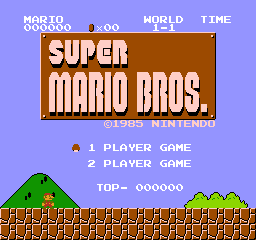 Super Mario Bros. title screen NES