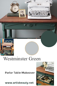 Westminster Green Milk Paint Antique Parlor Table Makeover General Finishes