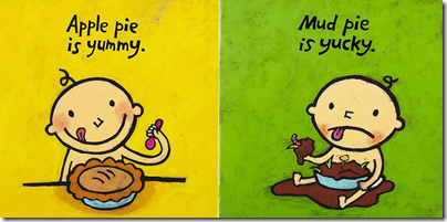 image from Yummy Yucky, children's board book by Leslie Patricelli