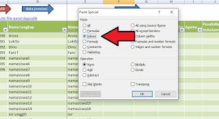 paste values