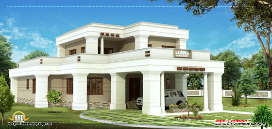 Double story square home design - 2615 Sq. Ft. (243 Sq. M.) (291 square yards) - March 2012