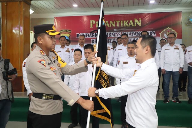 Kapolres bersama Pj Walikota Tebing Tinggi Pimpin Pelantikan Pokdarkamtibmas 2022-2026