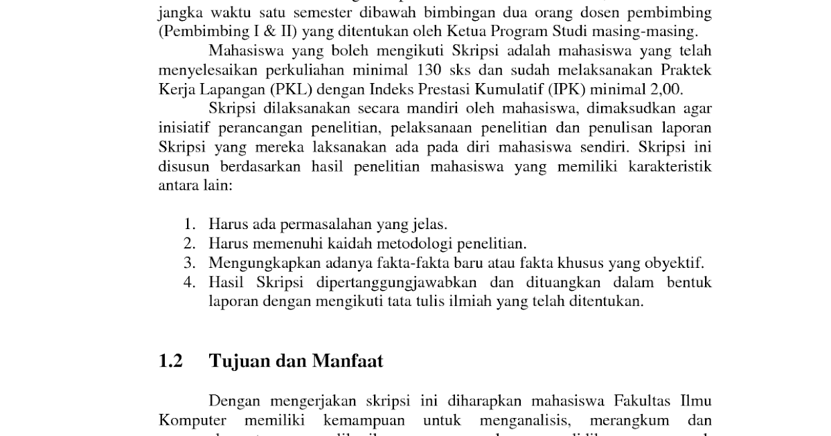 Skripsi dan Tugas Akhir Jurusan Komputer: Contoh Proposal 