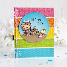 Sunny Studio Stamps: Coastal Cuties Beach Babies Seasonal Trees Sending Sunshine Summer Themed Friendship Cards by Eloise Blue and Leanne West