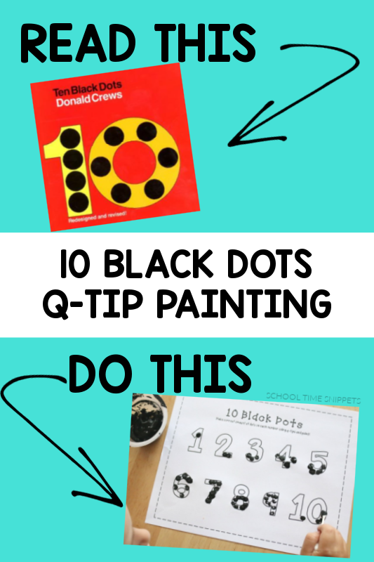 10 black dots q-tip painting for kids