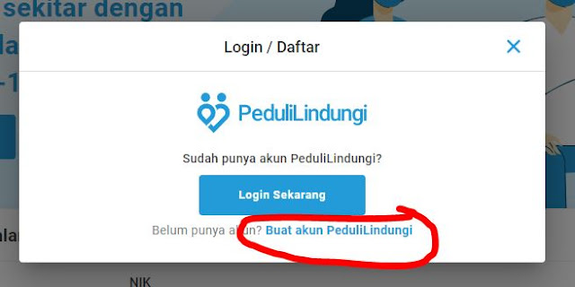 membuat akun di Pedulilindungi.id