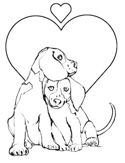 Puppy Valentine Coloring Pages