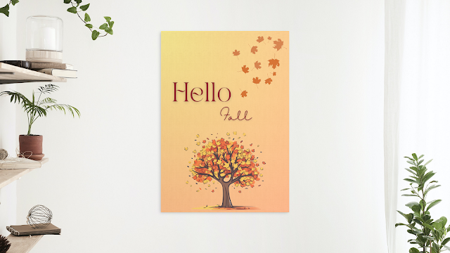 Hello Fall/Autumn - free printable decor