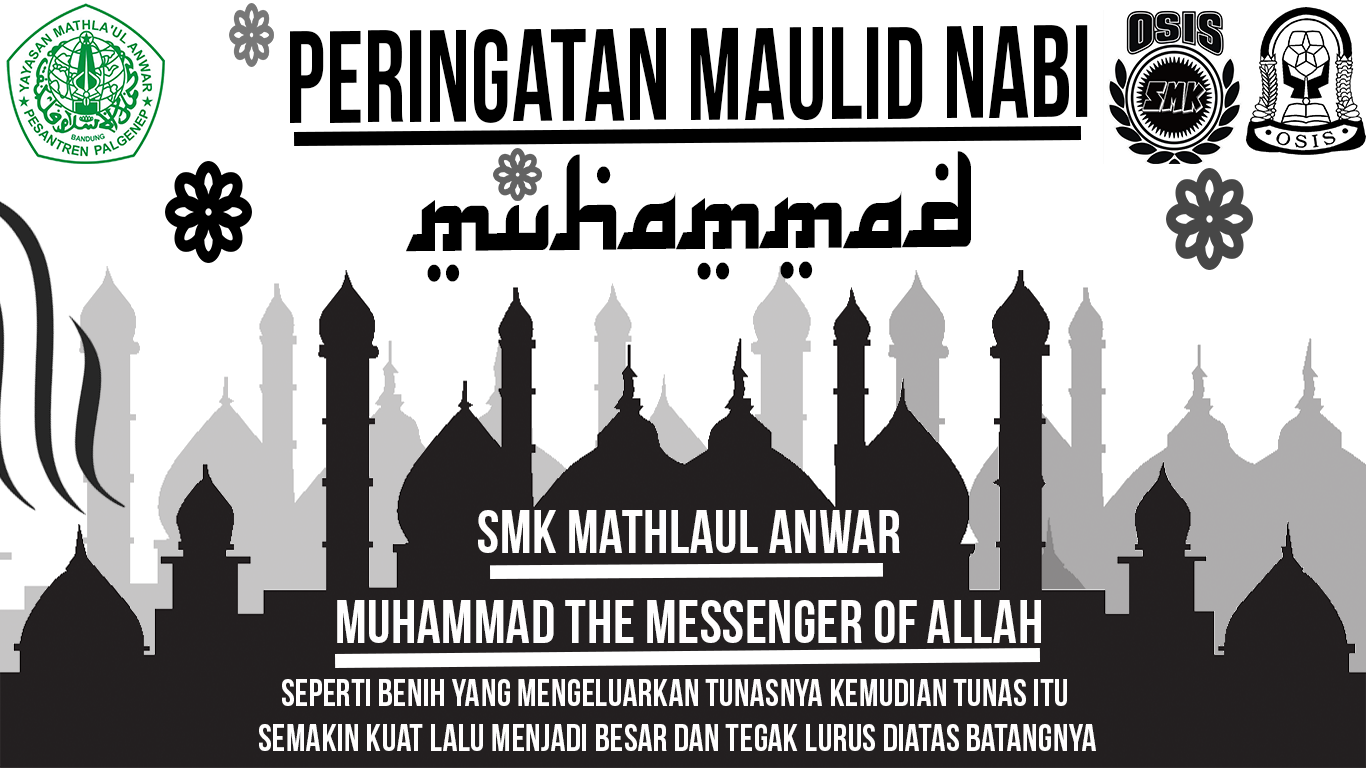 Download Banner PSD Maulid Nabi Muhammad SAW Tema Hitam 