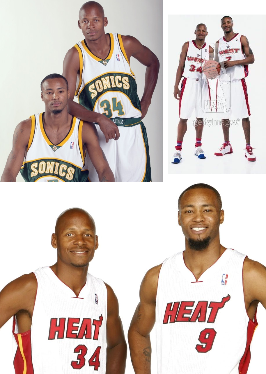 Seattle SuperSonics (2003-2007, 4.5 seasons), Miami Heat (2012-present 