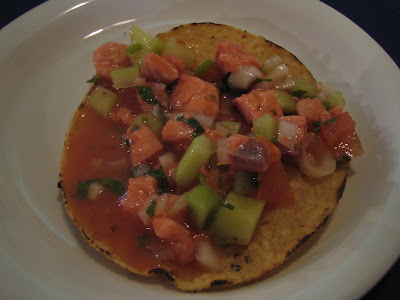 Mariscos Playa Hermosa - complimentary salmon ceviche