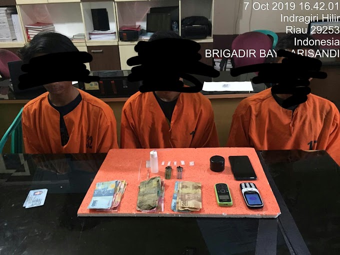  Seriang Tansaksi Narkoba, Tiga Pemuda Tiamankan Polisi