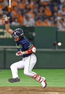 ヤクルト 山田哲人 死球 デッドボール 20160730