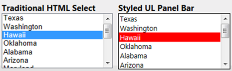 Project 31 A Restyling An Html Select Element From A Telerik Kendo Panel Bar