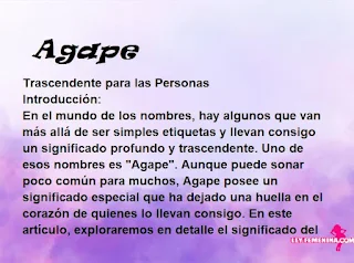 significado del nombre Agape