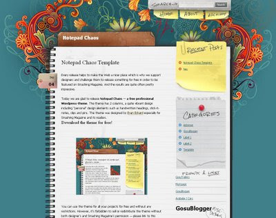 Notepad Chaos Blogger Template
