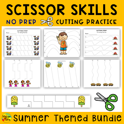 Cutting Practice Scissors Kindergarten Summer