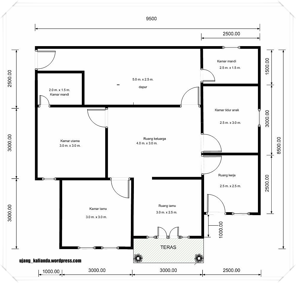 Denah Rumah Tinggal Home Design 86