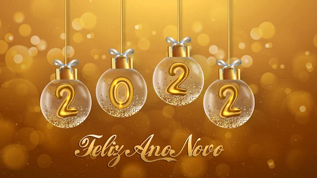 Feliz Ano Novo 2022 Plano de Fundo Dourado Brilhante.