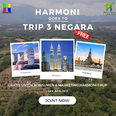 Brosur Free Trip Wisata ke 3 Negara Harmoni Nature Park Bogor