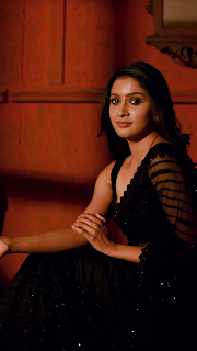 Tanya ravichandran in black transparent saree photoshoot