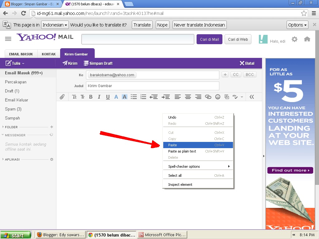 Cara Menyisipkan Gambar Atau Foto Di Badan Email Yahoo Internet