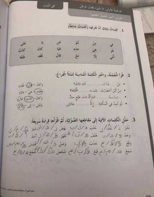 حلول الوحدة الاولي من كتاب النشاط في اللغة العربية للصف السادس