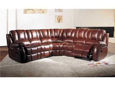 Canapé d'angle en cuir rustique