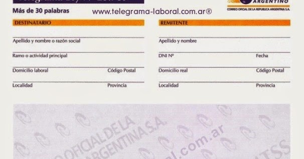 MODELOS DE TELEGRAMAS DE EXTINCIÓN DE RELACIÓN LABORAL 