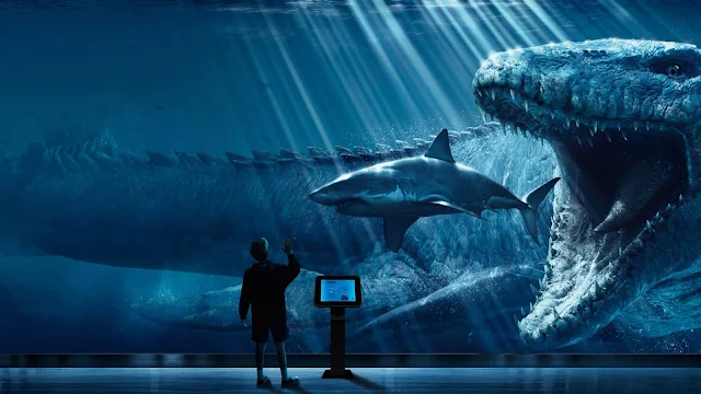 Papel de parede Jurassic World Mosasaurus para PC, Notebook, iPhone, Android e Tablet.