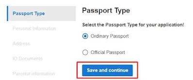 Passport Type, Official Passport, Ordinary Passport