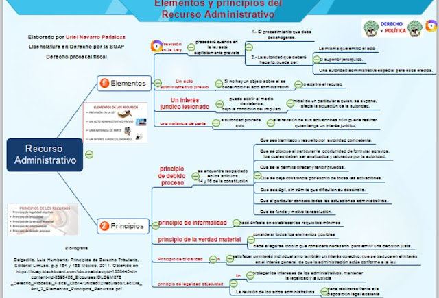 Mapa conceptual Elementos Recurso Administrativo y principios del Recurso Administrativo