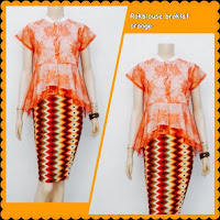 Baju Kebaya Broklat Motif Rang Rang Batik Orange