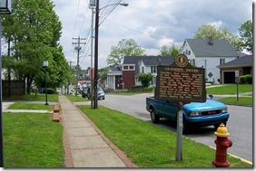 Grayson's Tavern marker looking east on Walnut Street