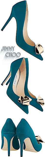 ♦Jimmy Choo Vesna teal blue evening pumps #shoes #jimmychoo #brilliantluxury