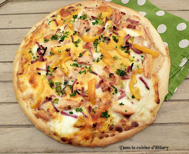 Pizza poulet-bacon sauce moutarde et miel