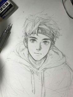 Cartoon Boy pencil sketch